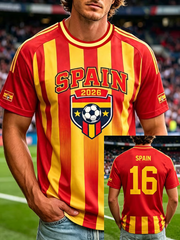 Men's Spanish Football Print short sleeve t-shirt