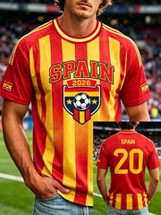 Men's Spanish Football Print short sleeve t-shirt
