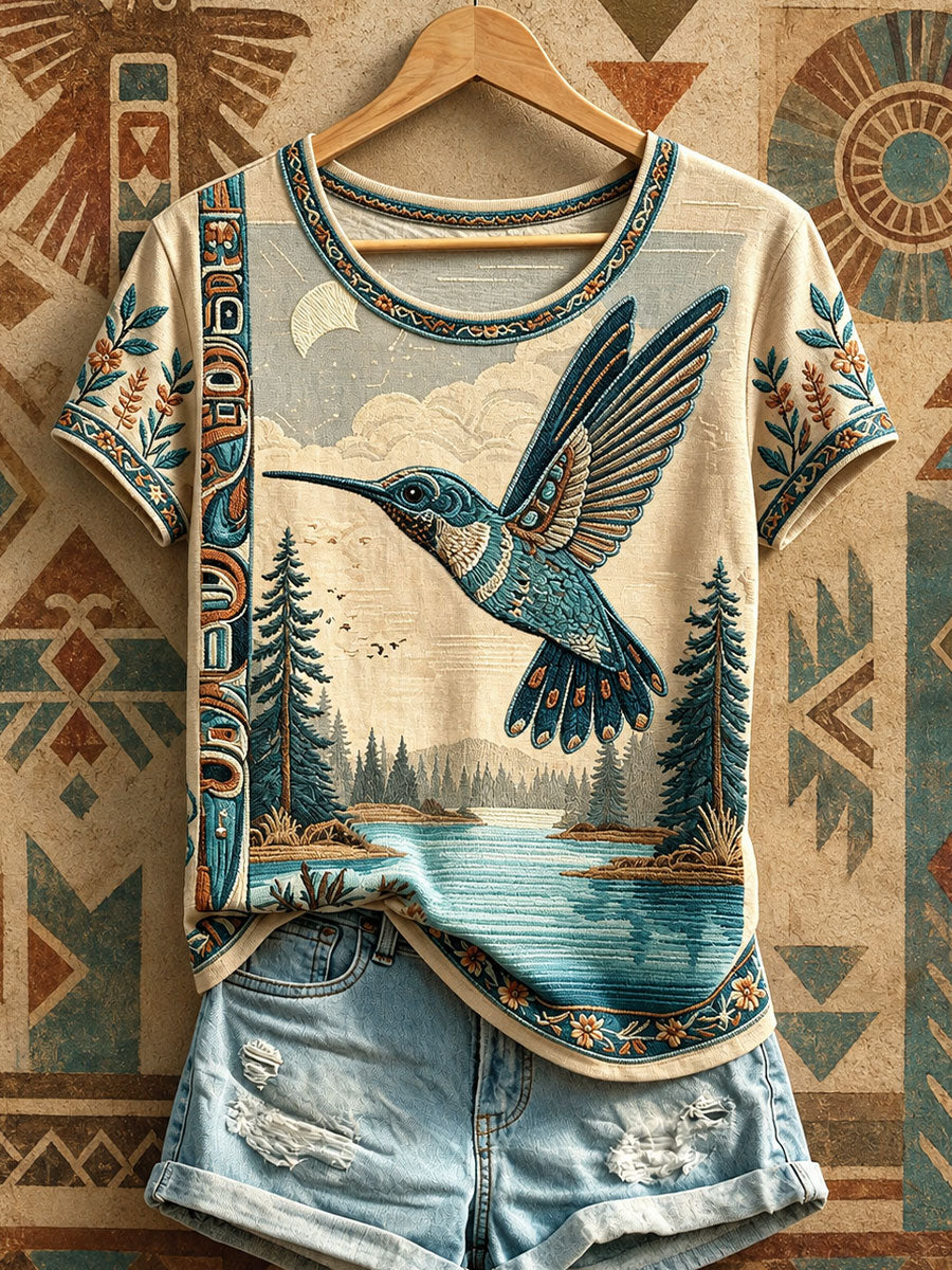 Women's Native Hummingbird Art T-Shirts