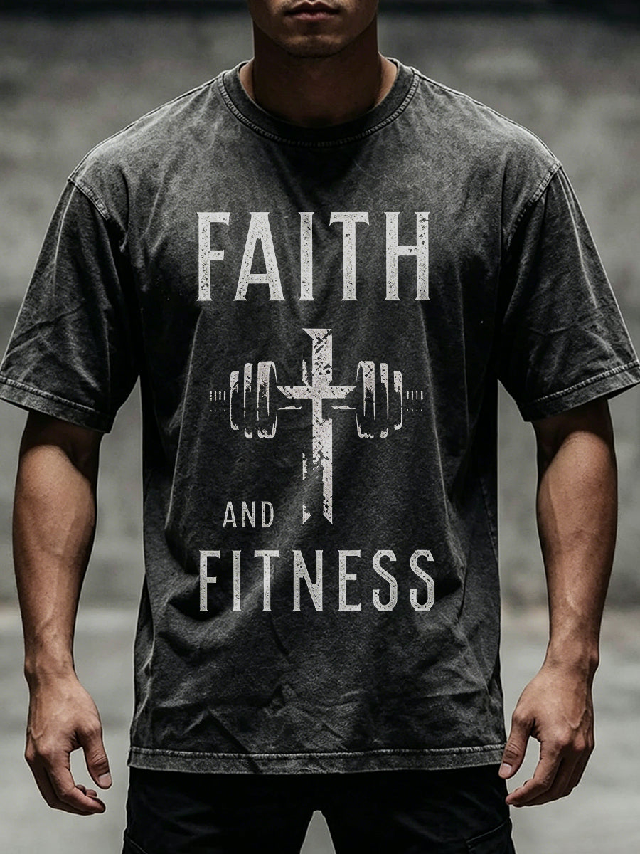 Men's Christian GYM Print Short Sleeves T-shirt