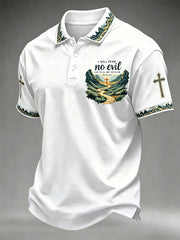 Men's Christian Cross Print Polo