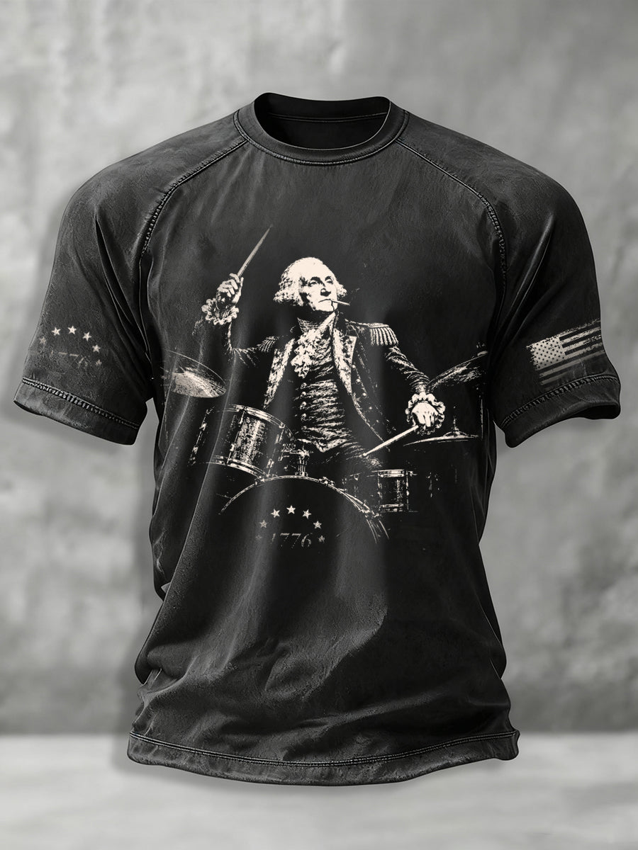 Men's Funny Founding Father Print T-shirt