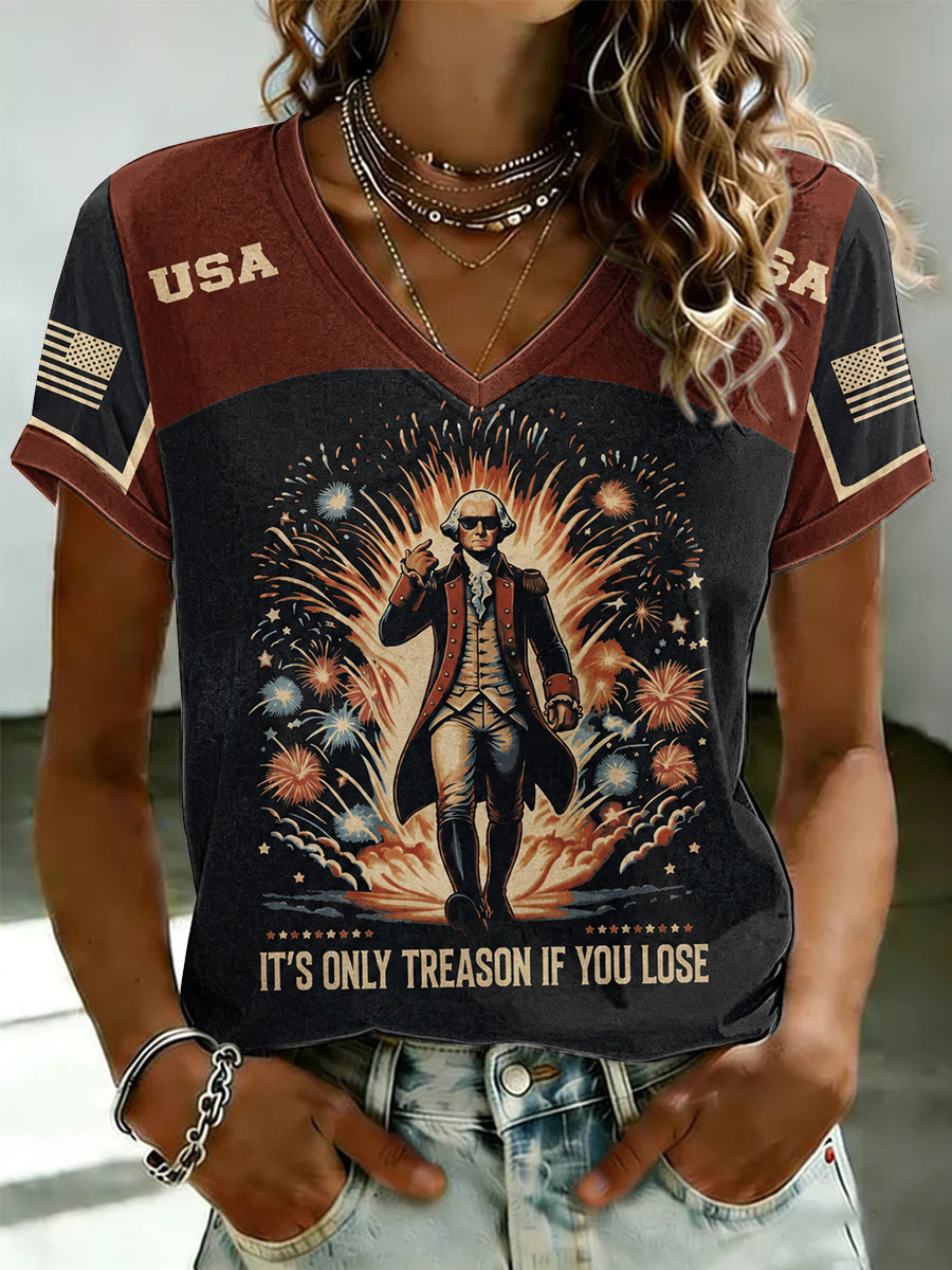 Women's Funny 4th Of July Founding Father T-shirt