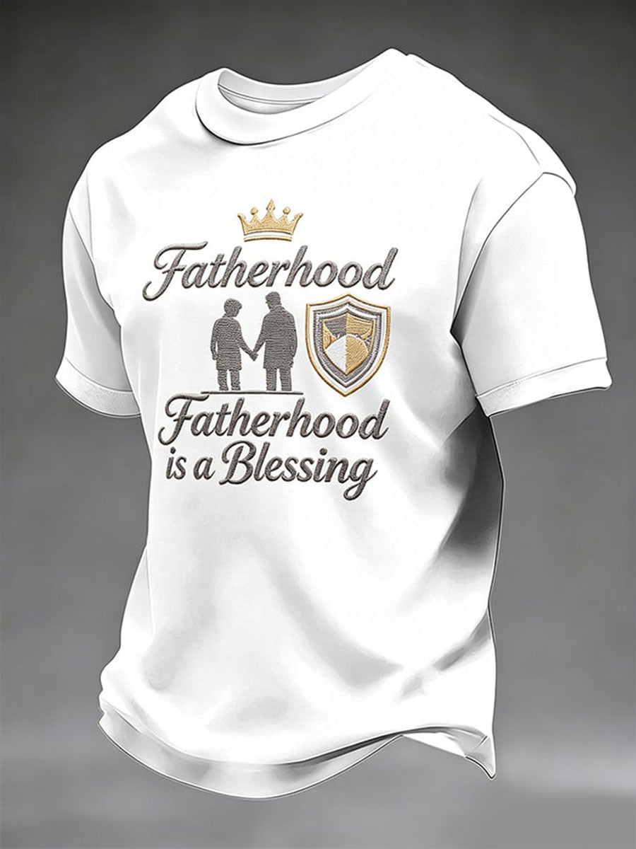Men's Father's Day Printed Casual T-shirt
