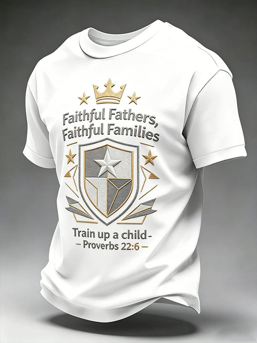 Men's Father's Day Printed Casual T-shirt