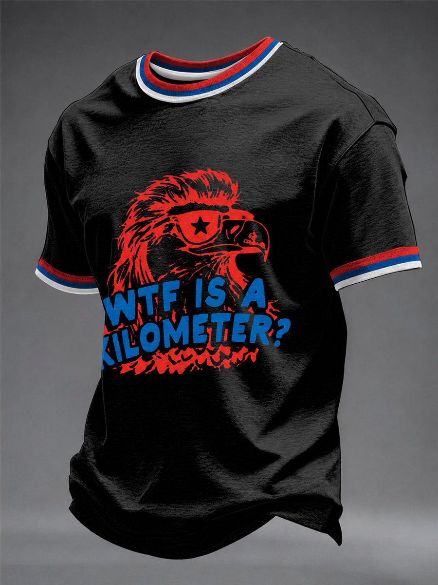 Men's Funny 4th of July Print T-shirt