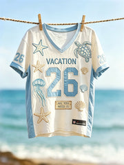 Women's 2026 All You Need Is Vacation Beach Inspired Print Jersey T-shirt