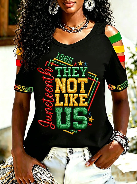 Printed Juneteenth They Not Like Us Since 1865 Print Casual Top