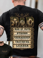 Men's Christian Dad  Man of Faith  Cross Short Sleeve T-shirt