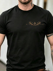 Men's Christian Dad  Man of Faith  Cross Short Sleeve T-shirt