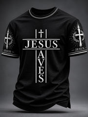 Men's Christian JESUS SAVES  Cross Short Sleeve T-shirt