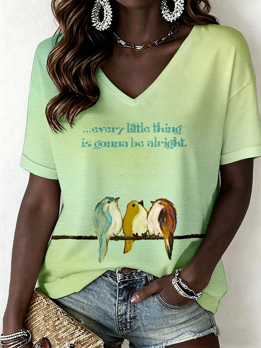Women's Reggae Music V-Neck T-Shirt