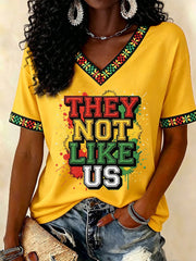 Women's Juneteenth Print V-Neck Tee