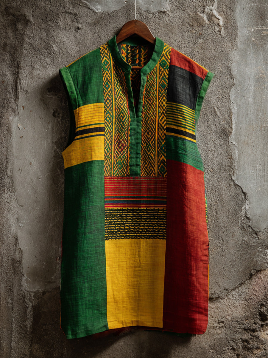 Women's Reggae Music Linen Blend Dress