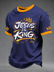 Men's Christian Cross Print Casual Tee