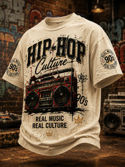 Men's Retro 90s Old School Hip-Hop Print Casual Tee