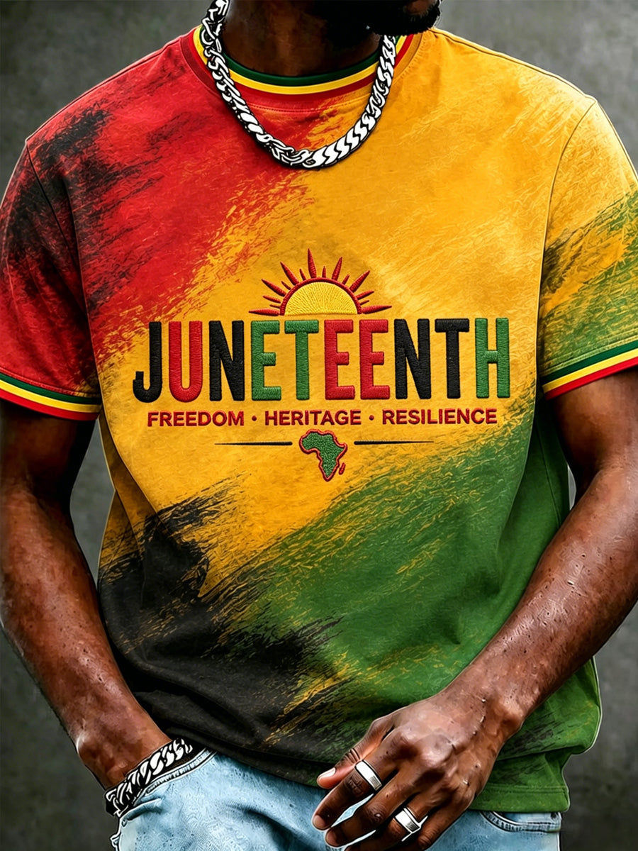 Men's Juneteenth Print Casual Tee