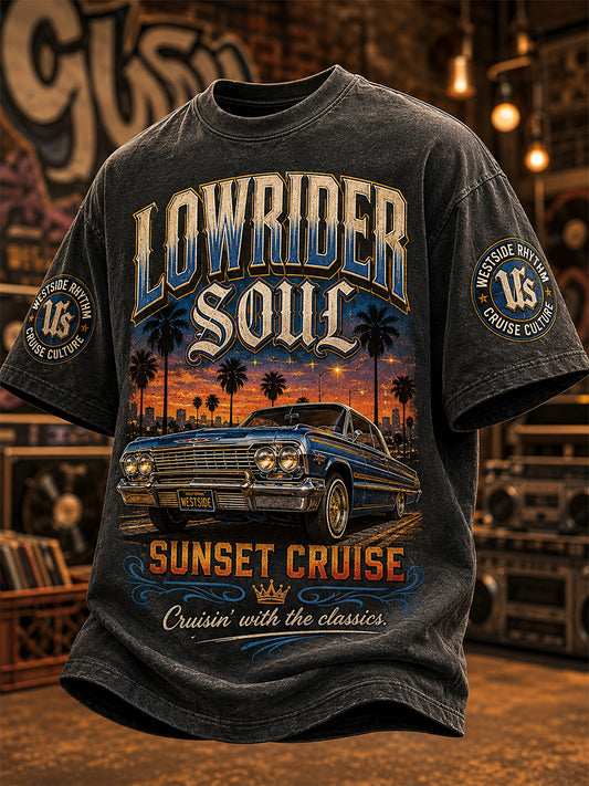 Men's Retro 90s Old School Hip-Hop Print Casual Tee