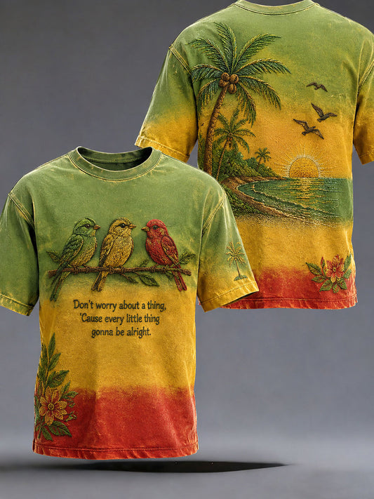 Men's 'Every Little Thing Is Gonna Be Alright' Printed Casual T-Shirt