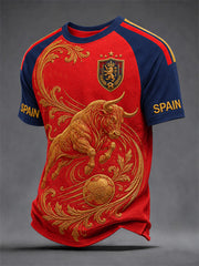 Men's Gift For Spain Soccer Fans Print Casual Tee