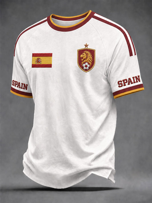 Men's Gift For Spain Soccer Fans Print Casual Tee