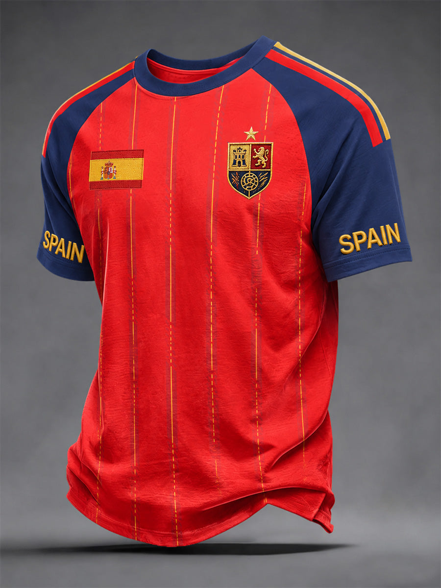 Men's Gift For Spain Soccer Fans Print Casual Tee