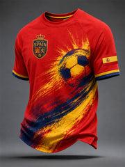 Men's Gift For Spain Soccer Fans Print Casual Tee