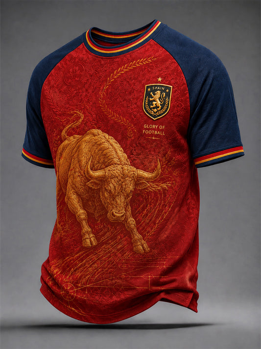 Men's Gift For Spain Soccer Fans Print Casual Tee
