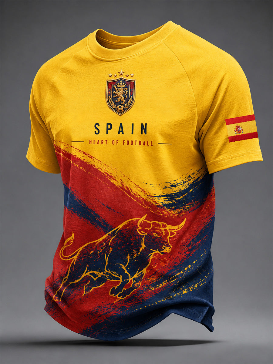 Men's Gift For Spain Soccer Fans Print Casual Tee