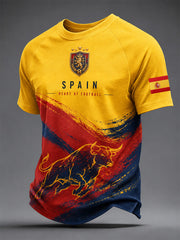 Men's Gift For Spain Soccer Fans Print Casual Tee
