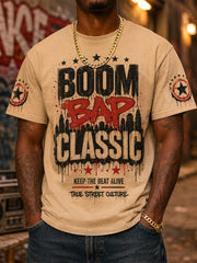 Men's Retro 90s Old School Hip-Hop Print Casual Tee