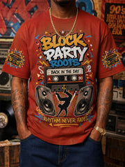 Men's Retro 90s Old School Hip-Hop Print Casual Tee