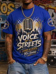 Men's Retro 90s Old School Hip-Hop Print Casual Tee