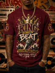 Men's Retro 90s Old School Hip-Hop Print Casual Tee