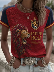 Women's ESPAÑA Football Short-sleeved T-shirt
