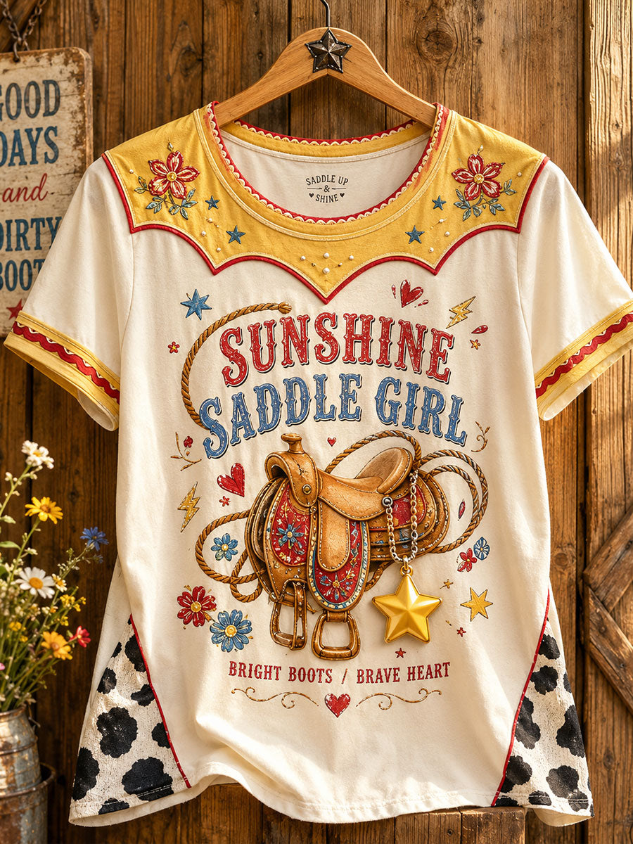 Women's I knew You Country Music Lover Printed Linen T-shirt