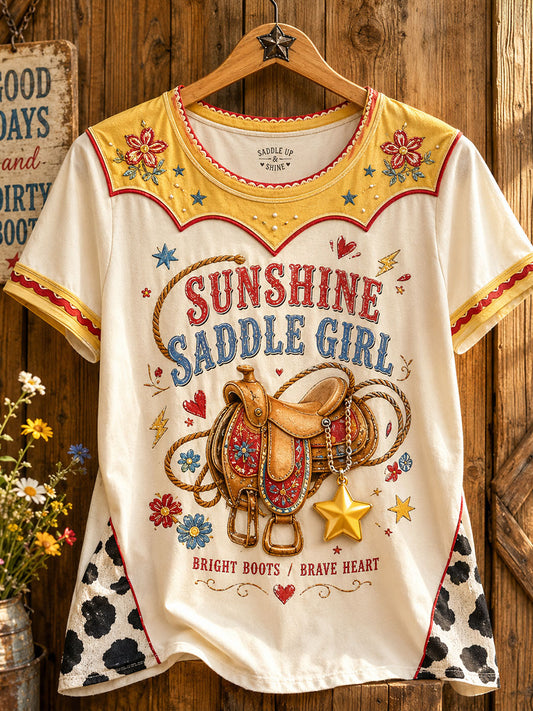 Women's I knew You Country Music Lover Printed Linen T-shirt