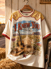 Women's I knew You Country Music Lover Printed T-shirt