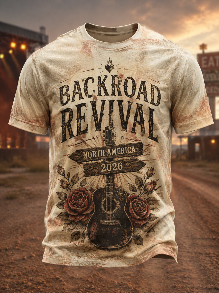Men's Country Rock Tour 2026 Graphic T-Shirt