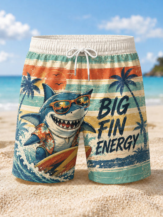 Men's BIG FIN ENERGY Printed Beach Shorts