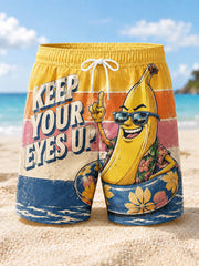 Men's KEEP YOUR EYES UP Printed Beach Shorts