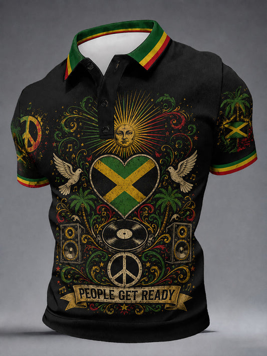 Men's Peace and Unity V-Neck Tops