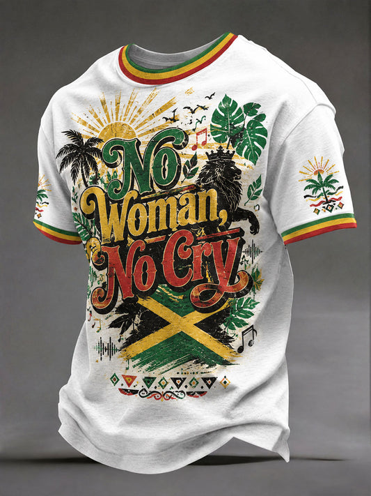 Men's "No Woman, No Cry" V-Neck T-Shirts
