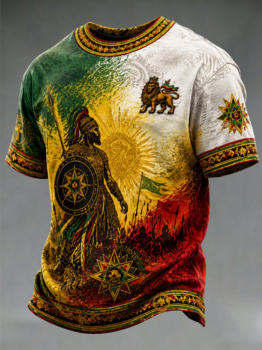 Men's Reggae Print Casual T-Shirt