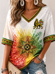 Women's Reggae Print Casual T-Shirt