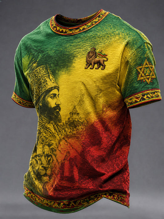 Men's Reggae Print Casual T-Shirt