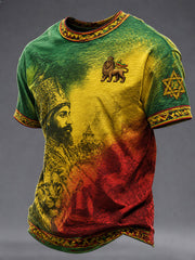 Men's Reggae Print Casual T-Shirt