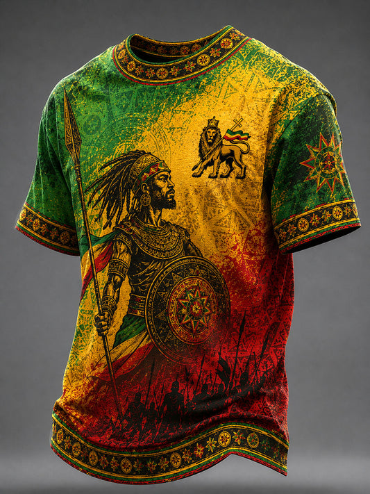 Men's Reggae Print Casual T-Shirt