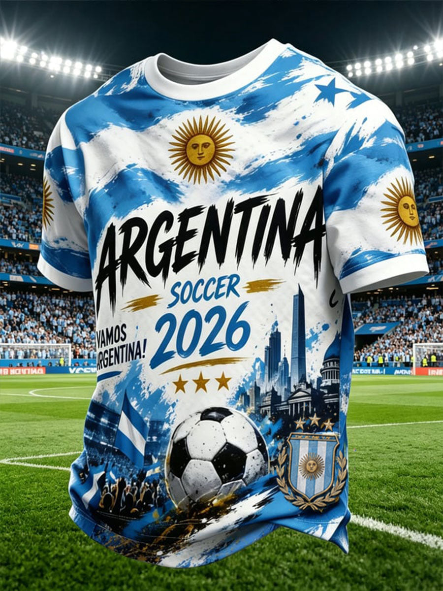 Men's Argentina Football Short Sleeve T-shirt