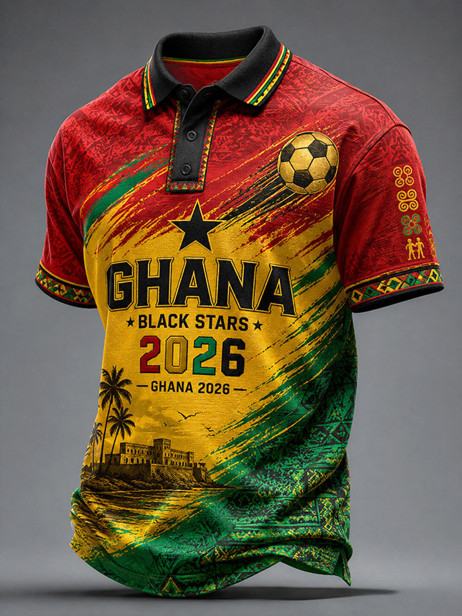 Men's 2026 Ghana Football Style polo shirt